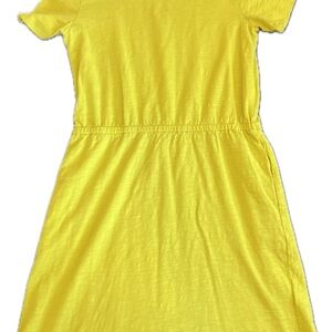 Women’s' Bright Yellow Short-Sleeve Summer Cotton T-Shirt Dress